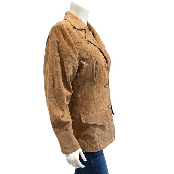Vintage Tan Suede Western Patchwork Jacket - Picture 10 of 11